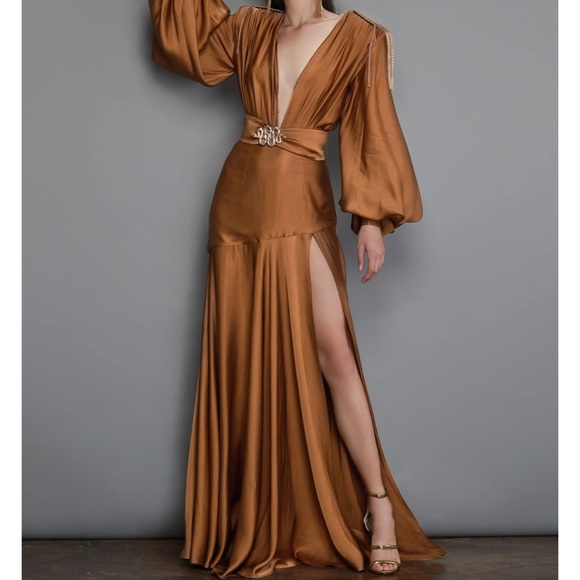 Bronx and Banco Carmen Gown in Gold XS - Picture 2 of 16